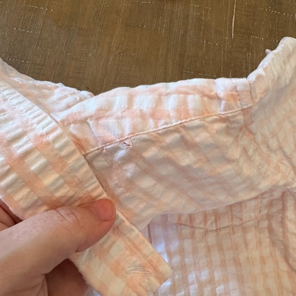 Janie and Jack Seersucker Button Down Pink Shirt - Picture 6 of 6